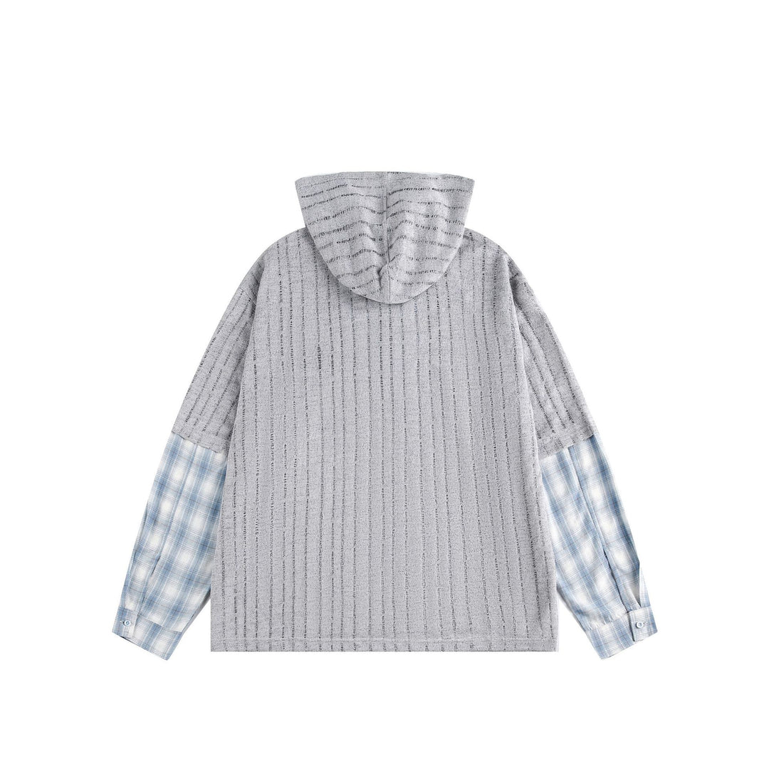 Unisex Lässiger Kapuzenpullover im Layering-Look mit Schnür‑V‑Ausschnitt Echoarchiv