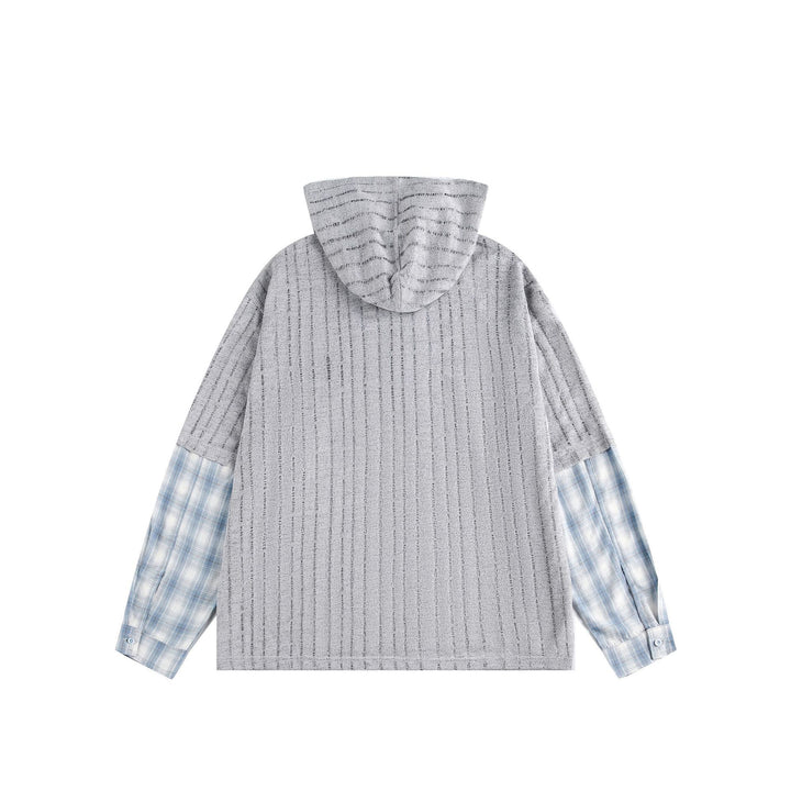 Unisex Lässiger Kapuzenpullover im Layering-Look mit Schnür‑V‑Ausschnitt Echoarchiv