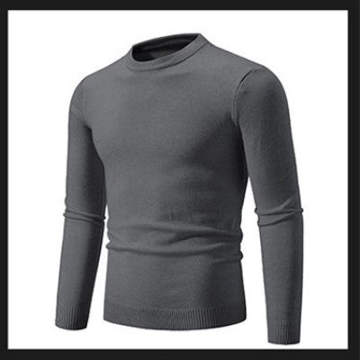 Herren Feiner Strickpullover mit Rundhalsausschnitt und Rippdetails Echoarchiv