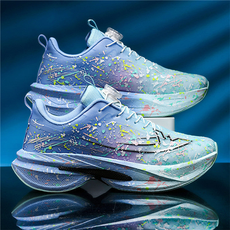 Unisex künstlerische Laufsneaker mit Spritzlack‑Design, reaktiver Hohlkern‑Dämpfung und Drehverschluss – Tavélo