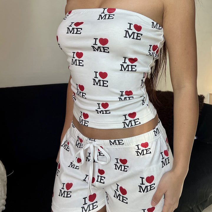 Damen Bandeau-Top mit modischem Druck Echo Archiv