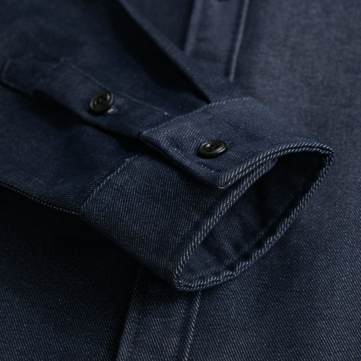 Herren Baumwoll-Denim-Überhemd mit Pattentasche und entspanntem Schnitt Echoarchiv