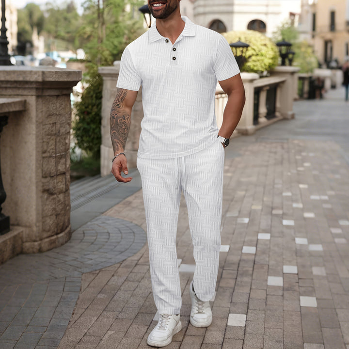 Herren modisches Poloshirt und Freizeithose Set Echoarchiv
