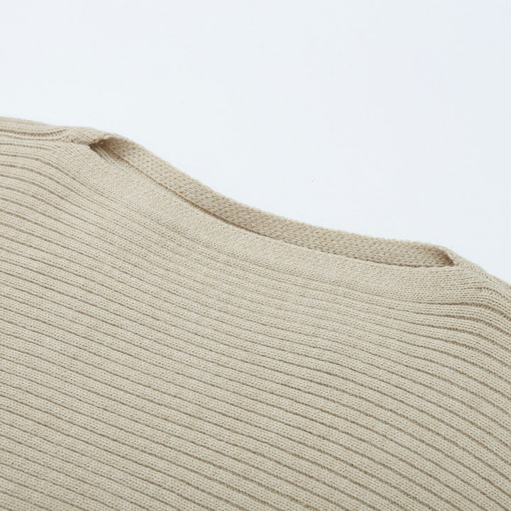 Damen Zweiteiliges Rippstrick-Set mit kurzem Pullover und Midirock Echoarchiv