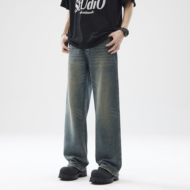 Herren Extraweit geschnittene Vintage-Denim-Jeans im bodenlangen Baggy-Schnitt Echo Archiv