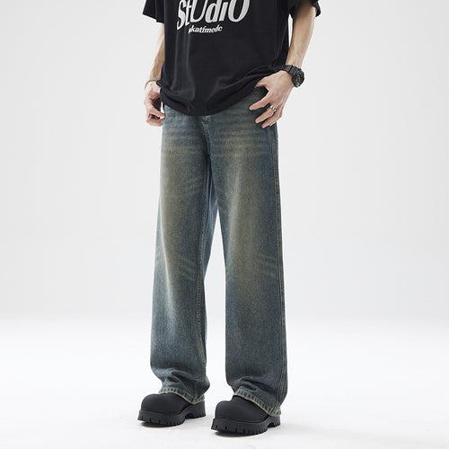 Herren Extraweit geschnittene Vintage-Denim-Jeans im bodenlangen Baggy-Schnitt Echo Archiv
