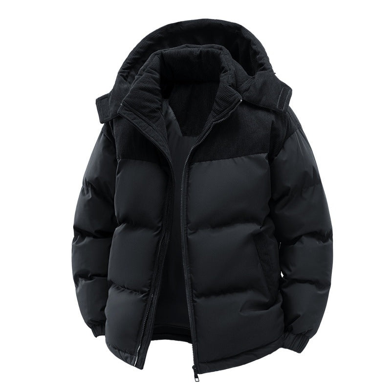 Herren gepolsterte Steppjacke mit hohem Kragen, Cordura-Schulterpanels und zwei-Wege-Reißverschluss – Marzano