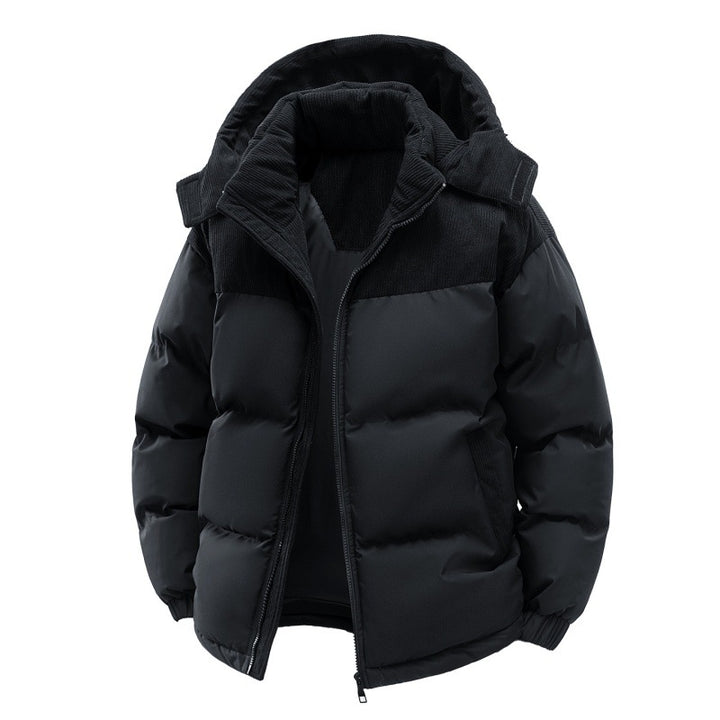 Herren gepolsterte Steppjacke mit hohem Kragen, Cordura-Schulterpanels und zwei-Wege-Reißverschluss – Marzano
