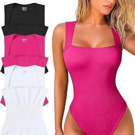Damen Figurbetonter Bodysuit aus strukturiertem Ribstoff Echo Archiv