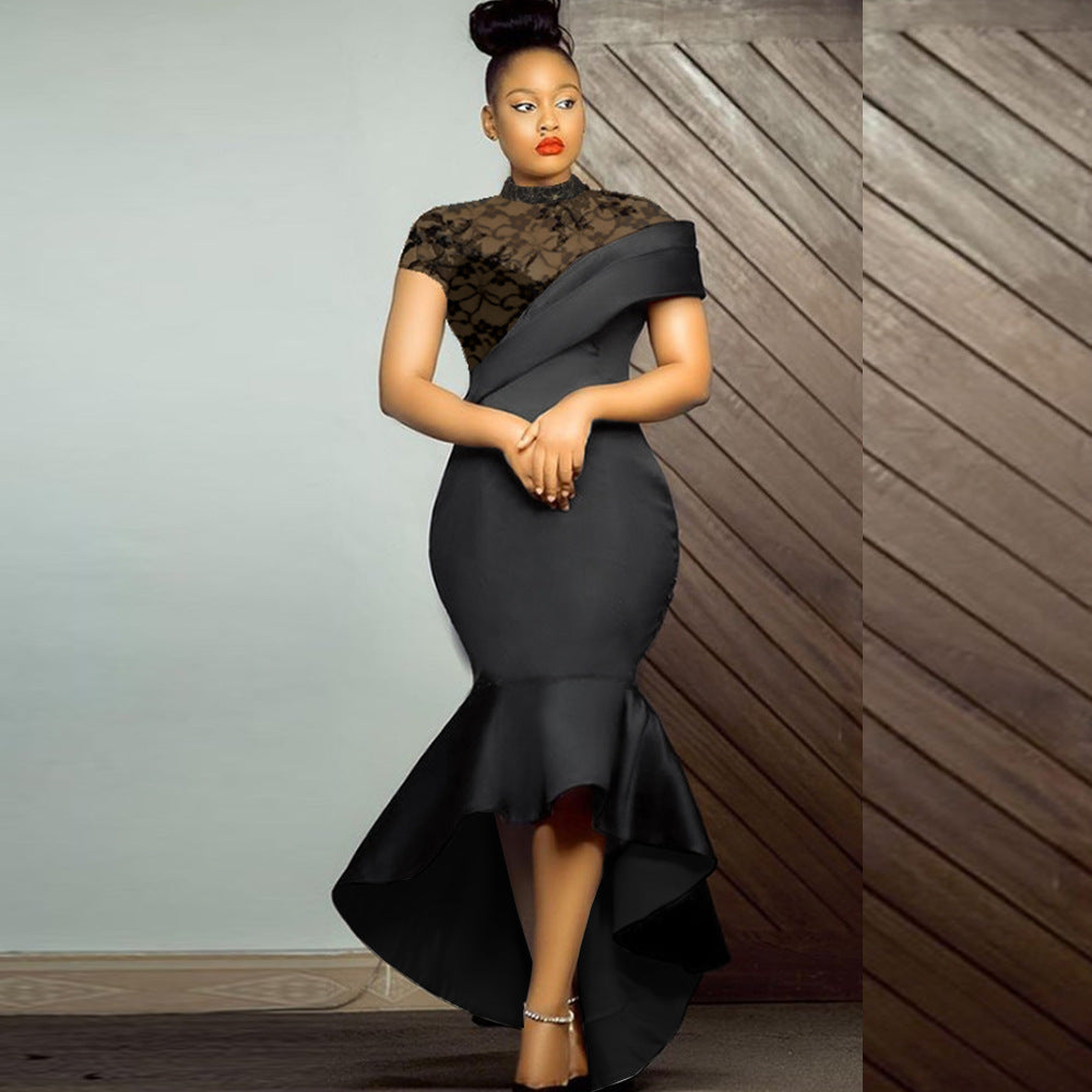 Damen Elegantes Abendkleid mit Spitze und asymmetrischem Saum Echo Archiv