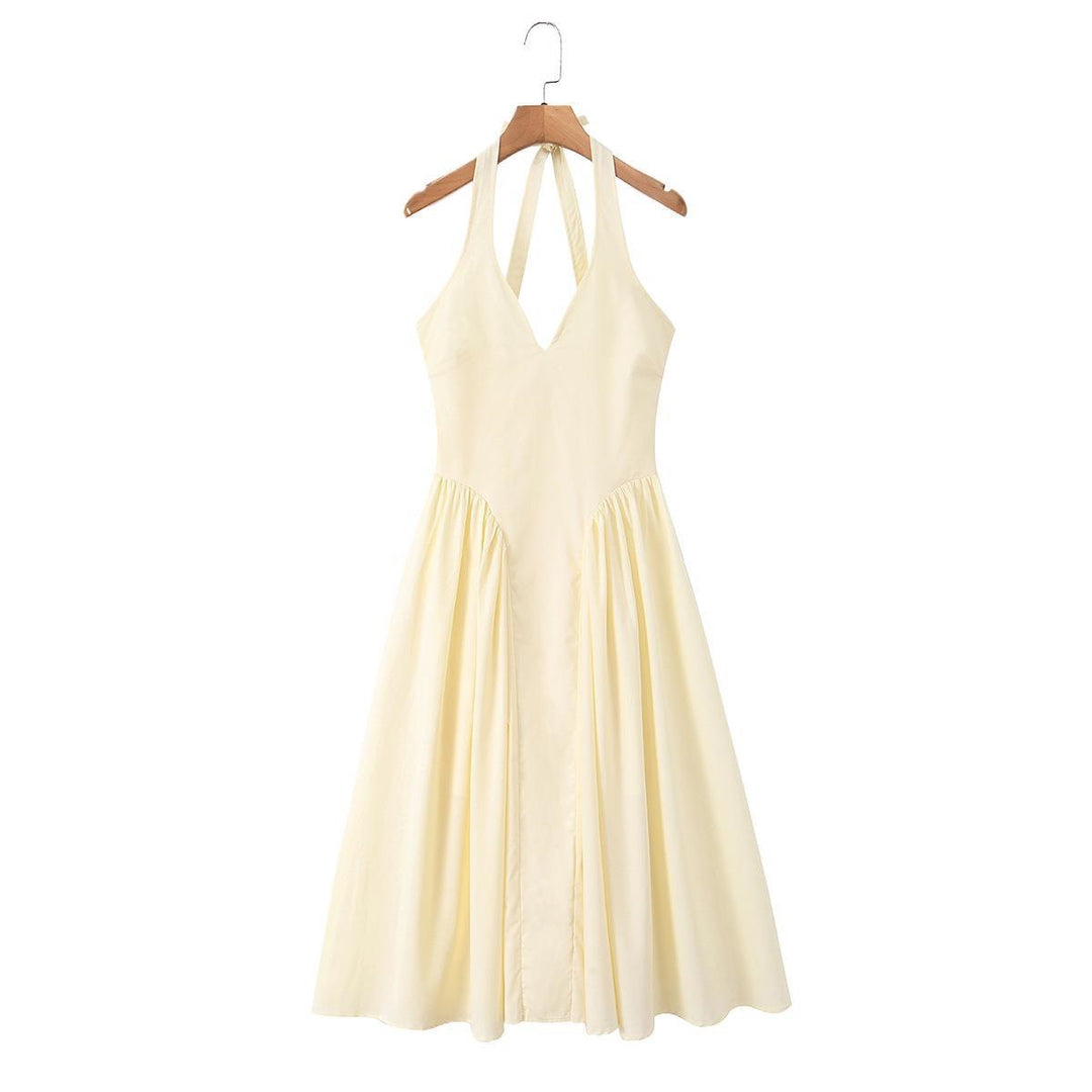 Damen Maxi-Kleid mit elegantem V-Ausschnitt und raffinierten Falten Echo Archiv