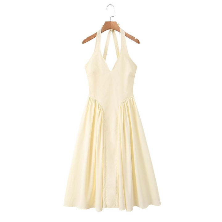 Damen Maxi-Kleid mit elegantem V-Ausschnitt und raffinierten Falten Echo Archiv