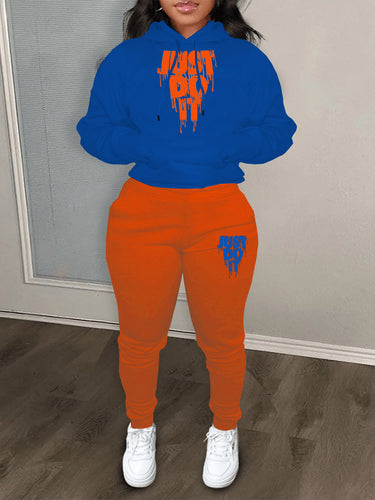 Herren Sportliches Hoodie- und Jogginghose-Set mit auffälligem Motiv und bequemer Passform Echoarchiv