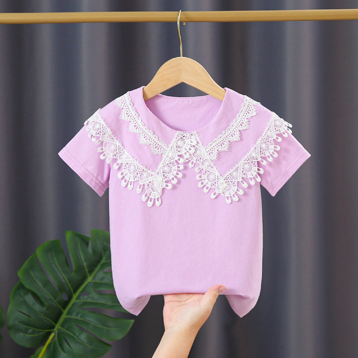 Damen T-Shirt mit Spitzenkragen Echo Archiv