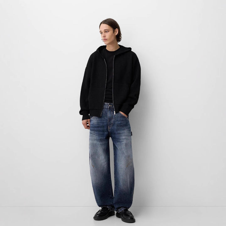 Herren nan lockere Carpenter-Jeans mit weitem Bein, tiefem Schritt und stonewashed Used-Optik Echo Archiv