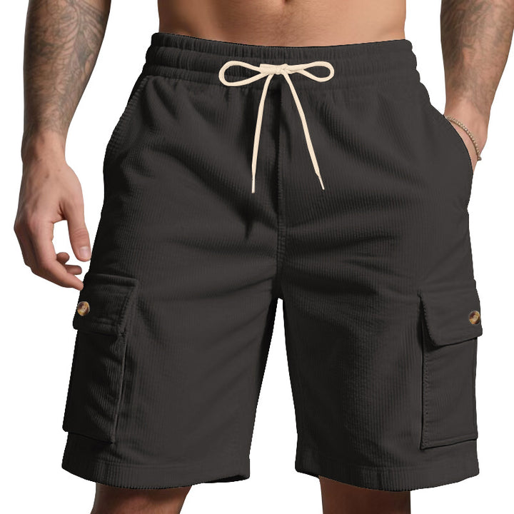 Herren nan Cord-Cargo-Shorts mit elastischem Tunnelzugbund, aufgesetzten Cargotaschen und weichem Baumwollmix Echo Archiv