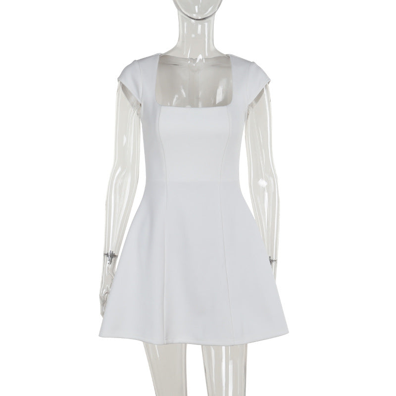 Damen Minikleid mit quadratischem Ausschnitt und ausgestelltem Rock Echo Archiv