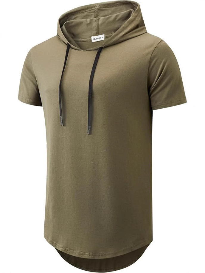 Herren Kurzarm Hoodie T-Shirt mit modernem Schnitt und praktischen Kordeln Echoarchiv