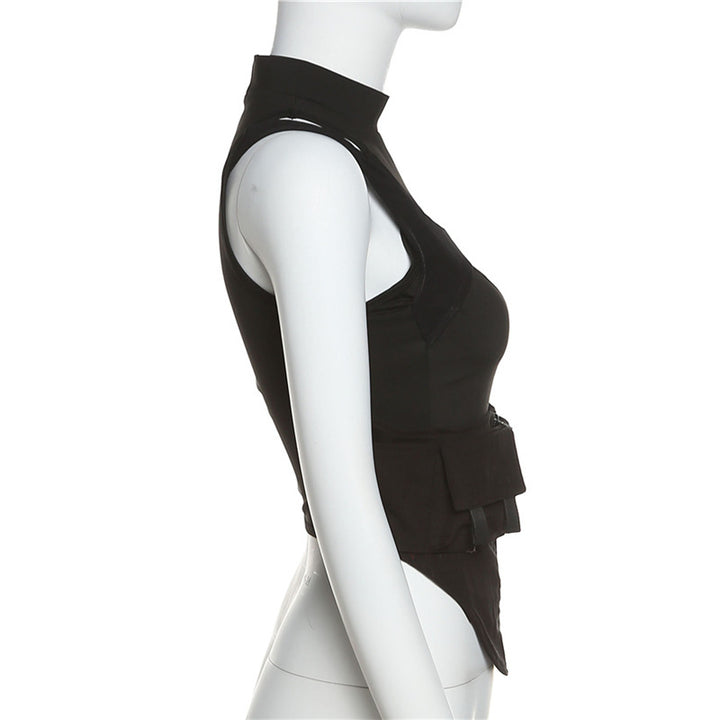 Damen Sportliches Tanktop mit innovativem hochgeschlossenem Design und verstellbaren Riemen Echo Archiv