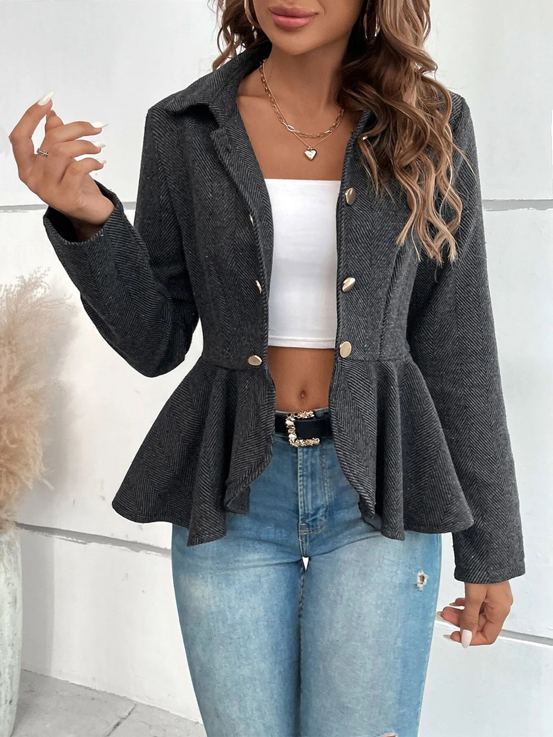 Damen Modische Blazerjacke – Valéne