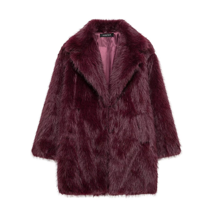 Damen Faux-Fur-Mantel mit Oversize-Schalkragen und langem, taillenfreiem Schnitt Echo Archiv