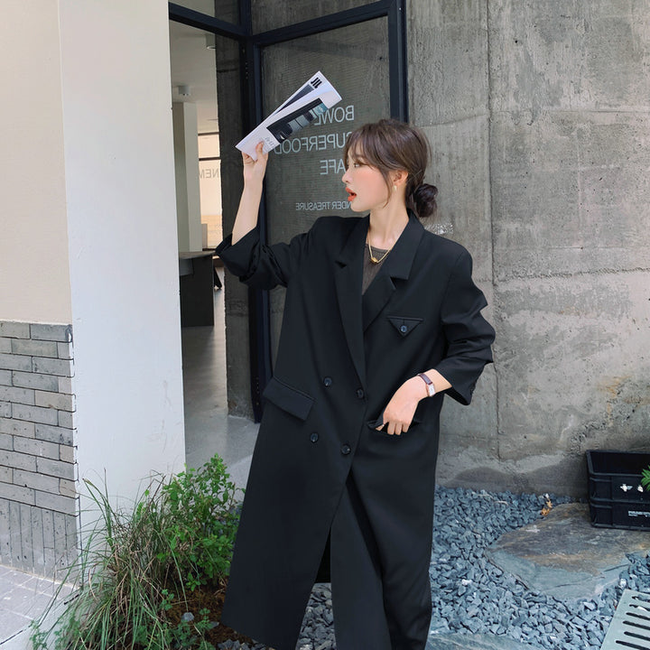 Damen Doppelreihiger Oversize-Trenchcoat mit kastiger Silhouette und verlängertem Schnitt – Montévia