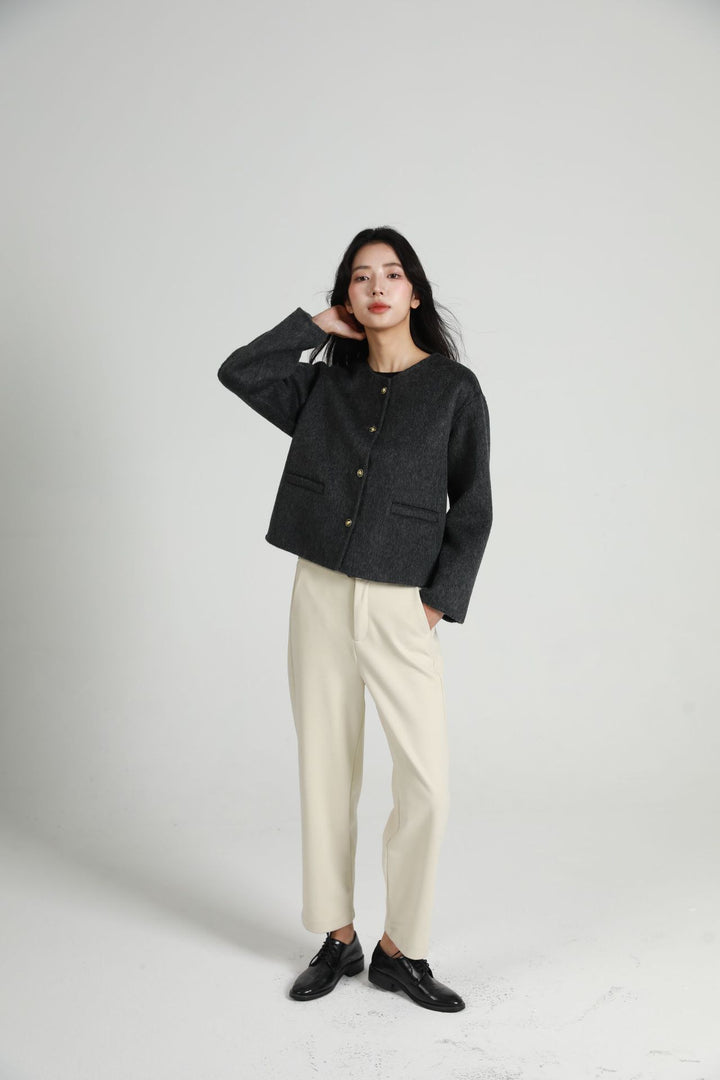 Damen Modische Kurzjacke mit Knopfleiste Echoarchiv