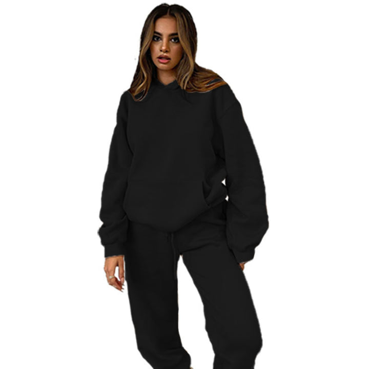 Damen nan lässiges Oversize-Kapuzenloungewear-Set mit fleecegefüttertem Hoodie und hochgeschnittener Jogginghose Echo Archiv