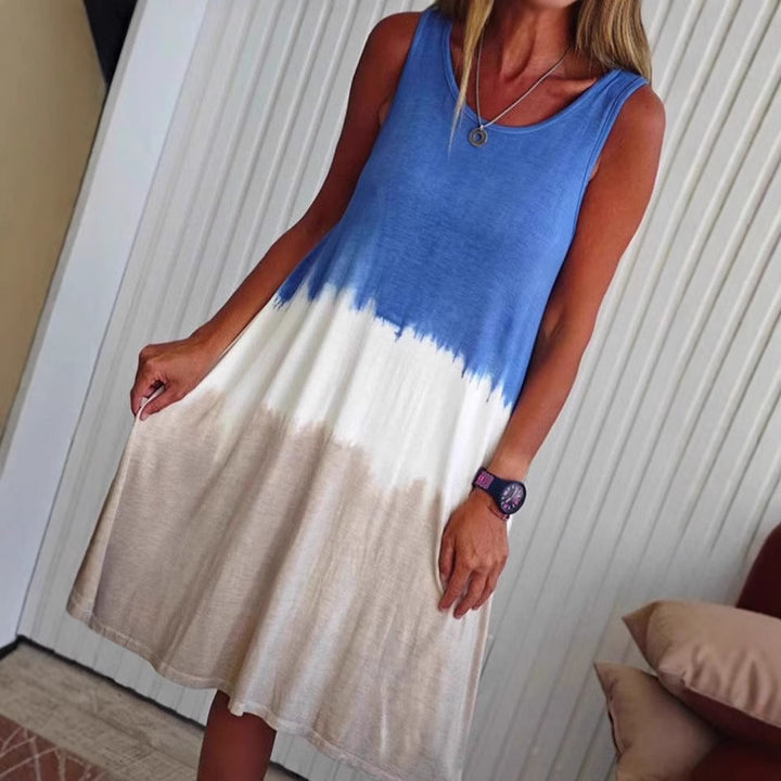 Damen nan ärmelloses Swingkleid aus softem Jersey mit fließendem Farbübergang und ausgestellter Silhouette Echo Archiv