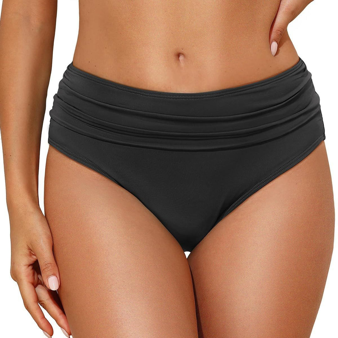 Damen Hochtaillierte Bikinihose mit eleganter Raffung Echo Archiv