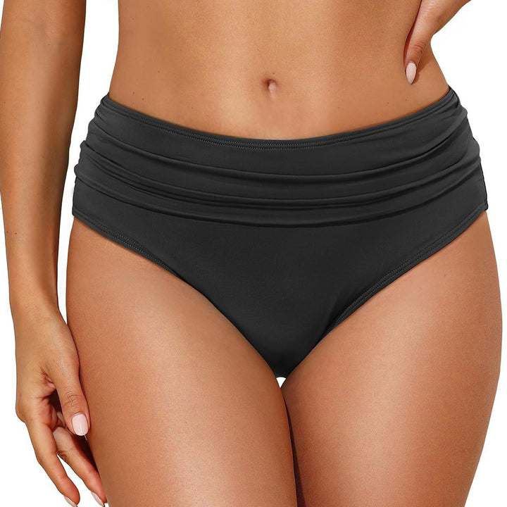 Damen Hochtaillierte Bikinihose mit eleganter Raffung Echo Archiv