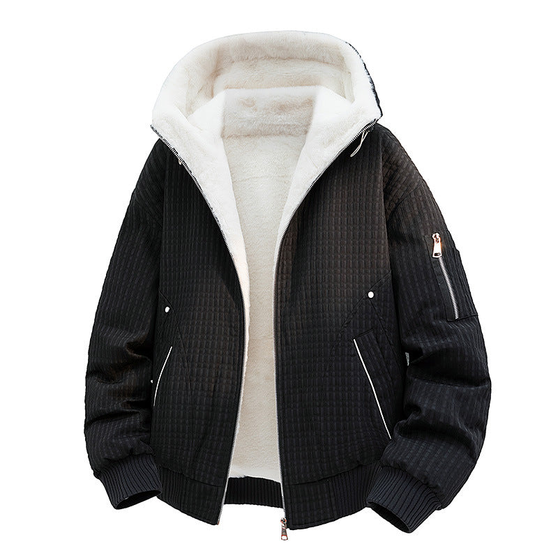 Damen Gefütterte Teddy-Fleece Bomberjacke mit Kapuze und feiner Steppstruktur Echo Archiv