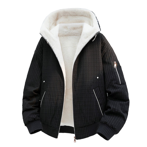 Damen Gefütterte Teddy-Fleece Bomberjacke mit Kapuze und feiner Steppstruktur Echo Archiv