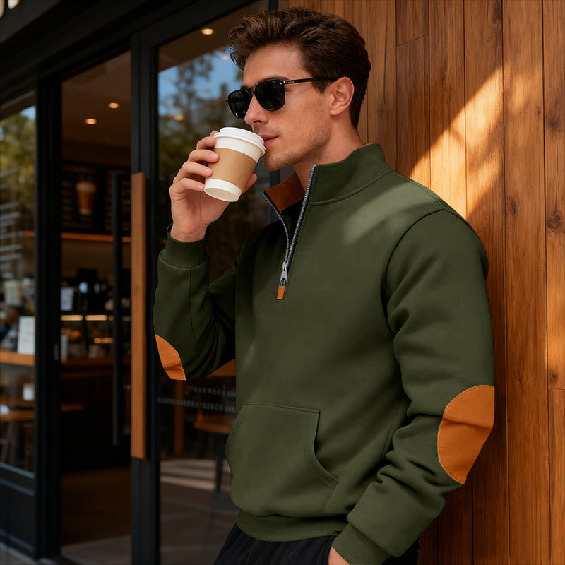 Herren Sportlicher Pullover mit Stehkragen und Reißverschluss Echoarchiv