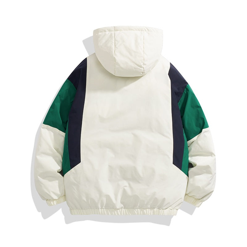 Unisex Kapuzen‑Steppjacke im Colorblock‑Look mit elastischem Saum, Kängurutaschen & leichtem Thermofutter Echoarchiv