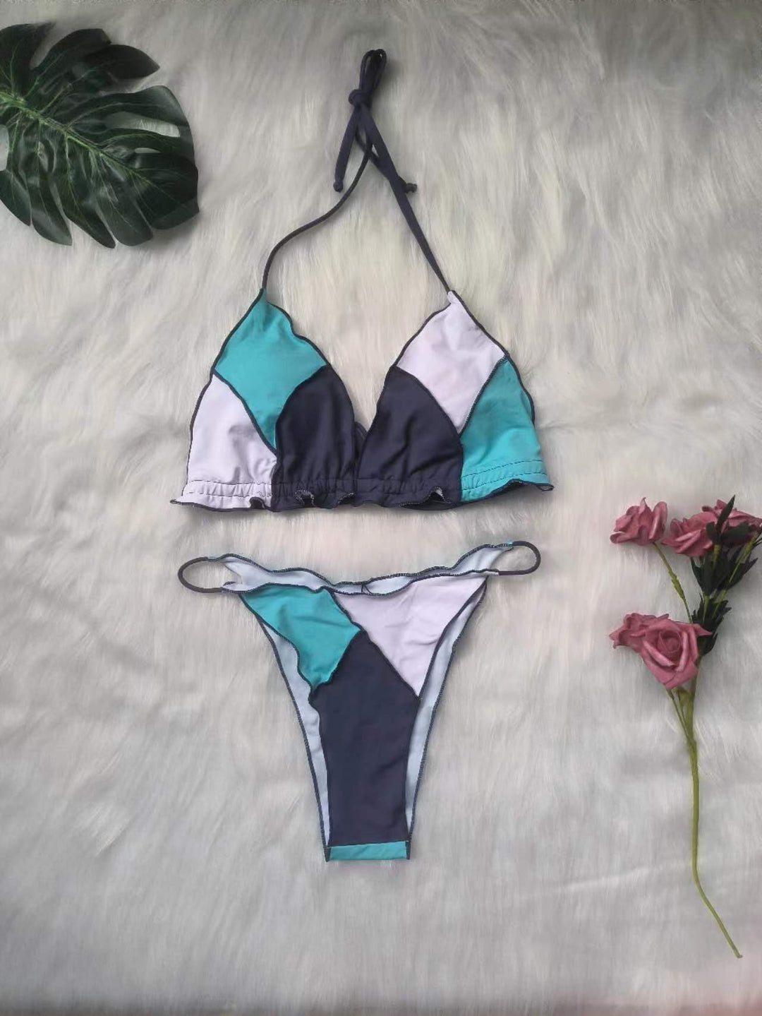 Damen Triangel-Bikini-Set mit geometrischem Design Echo Archiv
