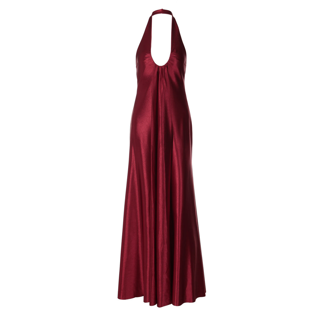 Damen Maxi Kleid mit eleganter Halterneck-Detaillierung und fließendem Schnitt Echo Archiv
