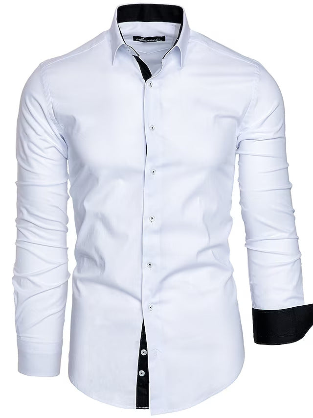 Herren elegantes Langarmhemd mit kontrastierenden Akzenten Echoarchiv