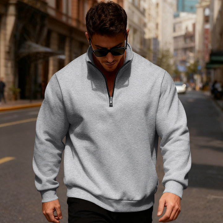 Herren Sweatpullover mit hohem Kragen und Reißverschluss Echoarchiv