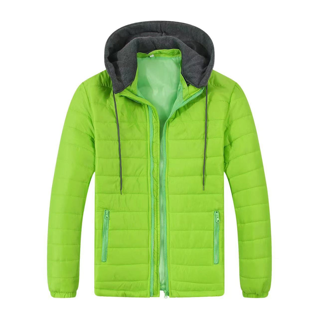 Herren gesteppte Windjacke mit Kapuze Echoarchiv