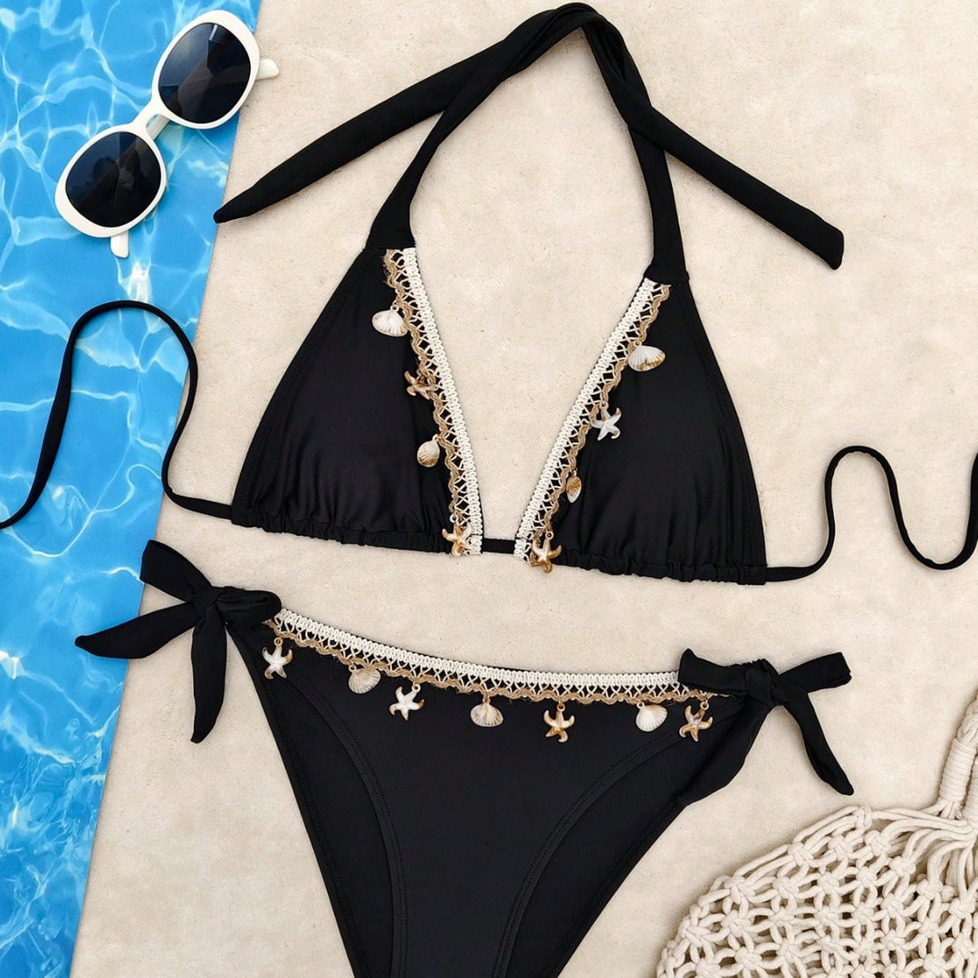 Damen Triangel-Bikini mit raffinierten Muschelverzierungen Echo Archiv