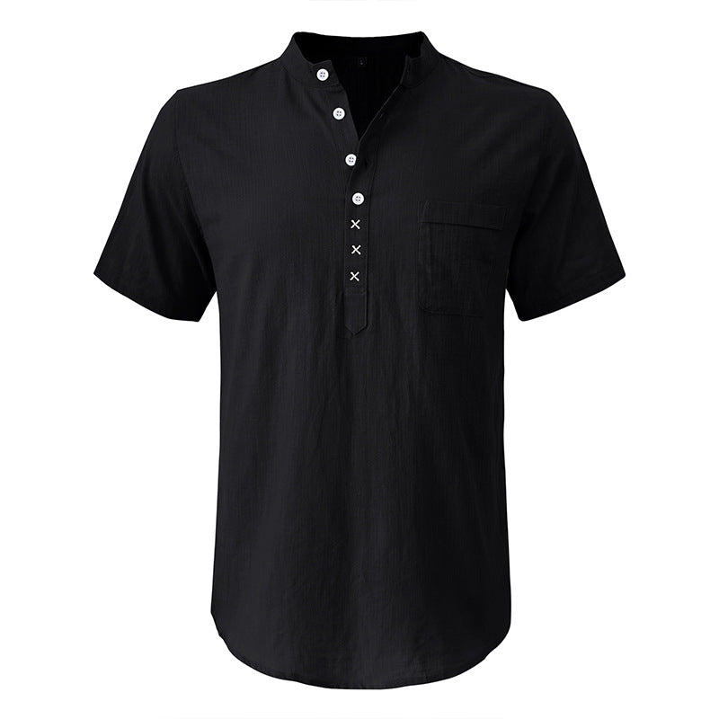 Herren Kurzarm-Henley-Shirt mit praktischer Knopfleiste und atmungsaktivem Stoff Echoarchiv