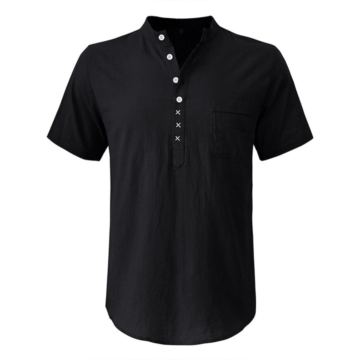 Herren Kurzarm-Henley-Shirt mit praktischer Knopfleiste und atmungsaktivem Stoff Echoarchiv