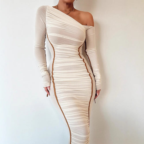 Damen Elegantes One-Shoulder Kleid mit Rüschen Echo Archiv