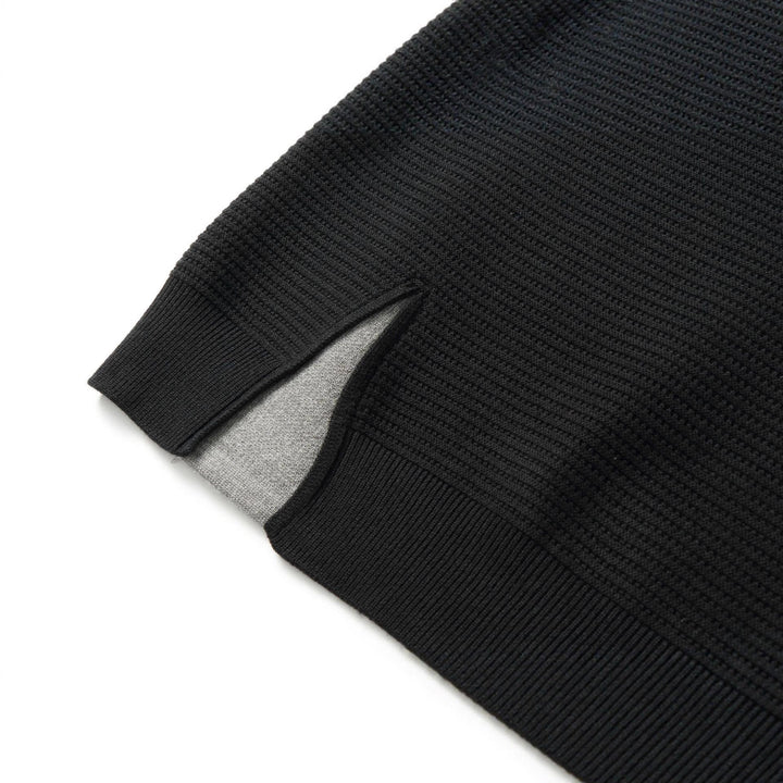 Damen Strukturiertes Rundhals-Sweatshirt mit seitlichem Keilschlitz Echoarchiv