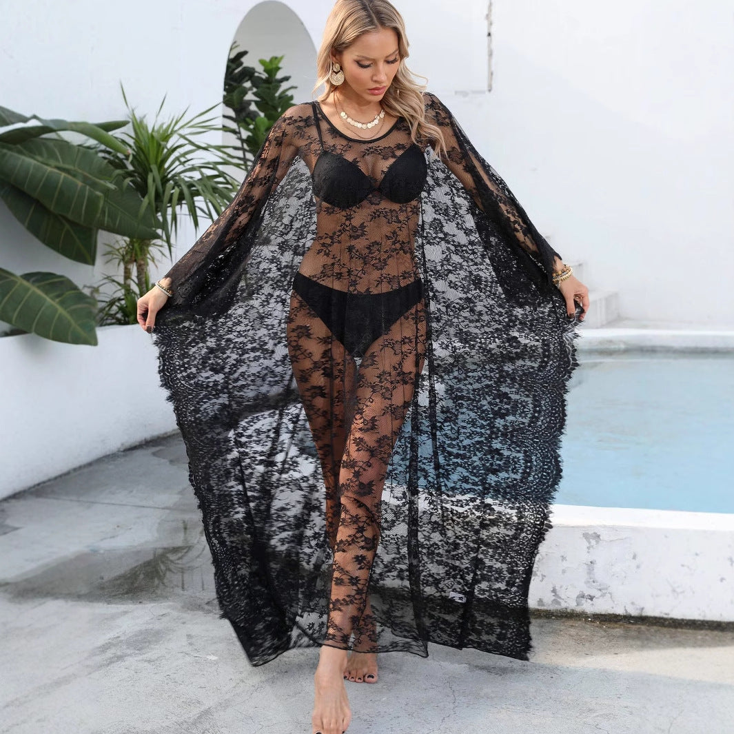 Damen transparenter Häkel-Kaftan Echo Archiv