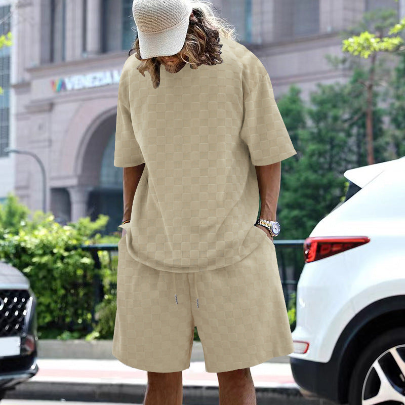 Herren lässiges Sportensemble mit kariertem Design Echoarchiv