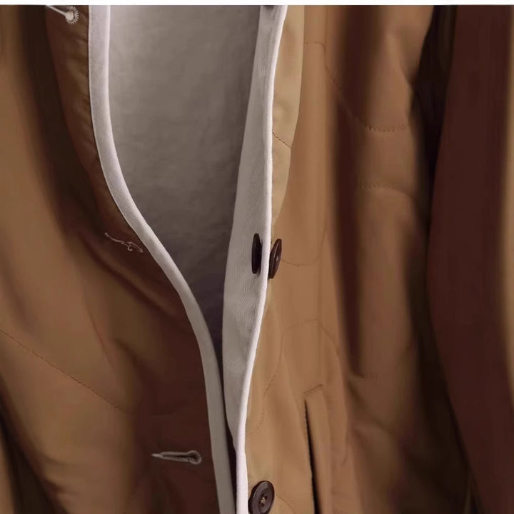 Damen Steppjacke ohne Kragen mit Oversize‑Silhouette und Kontrastpaspel Echo Archiv