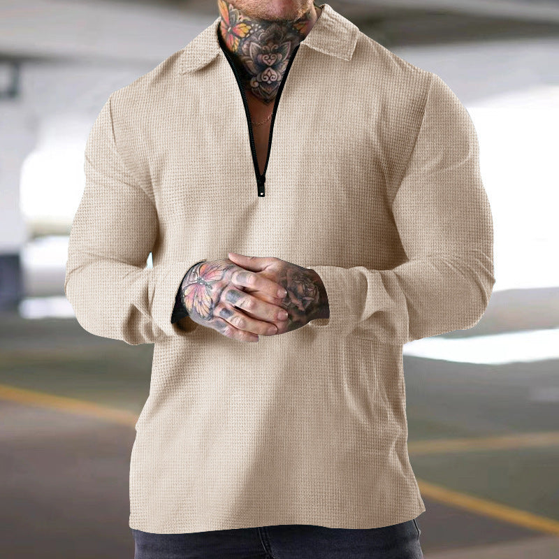 Herren Langarmshirt mit modernem Reißverschluss Echoarchiv