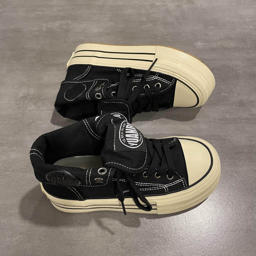 Damen High-Top Sneakers mit dicker Gummisohle und seitlichem Reißverschluss Echo Archiv